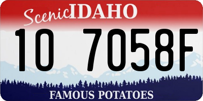 ID license plate 1O7058F
