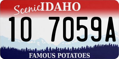 ID license plate 1O7059A