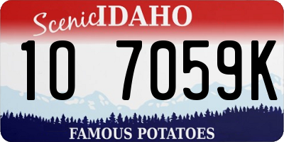 ID license plate 1O7059K