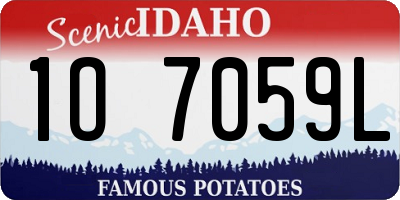 ID license plate 1O7059L