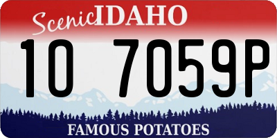 ID license plate 1O7059P
