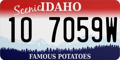 ID license plate 1O7059W