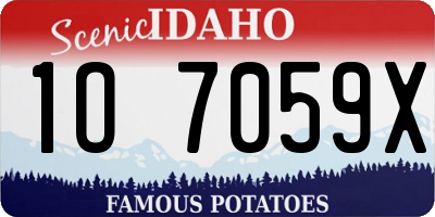 ID license plate 1O7059X