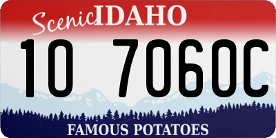 ID license plate 1O7060C