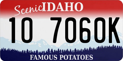 ID license plate 1O7060K