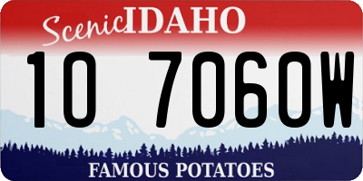 ID license plate 1O7060W