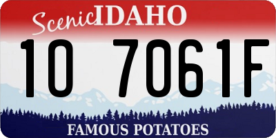 ID license plate 1O7061F