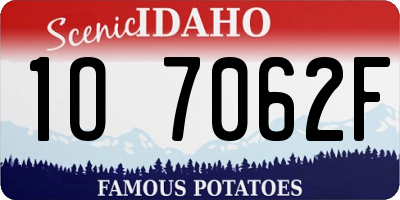 ID license plate 1O7062F