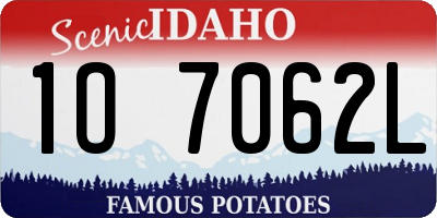 ID license plate 1O7062L