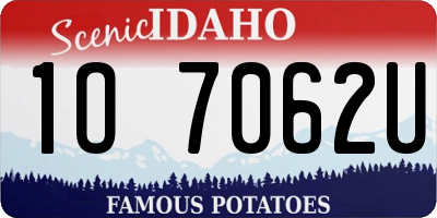 ID license plate 1O7062U