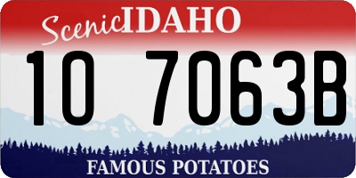 ID license plate 1O7063B