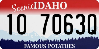 ID license plate 1O7063Q
