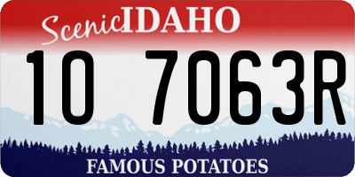ID license plate 1O7063R