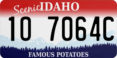 ID license plate 1O7064C
