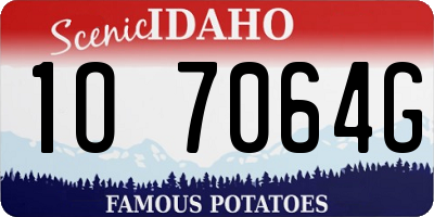 ID license plate 1O7064G