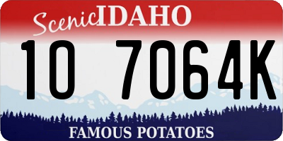 ID license plate 1O7064K