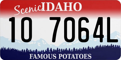 ID license plate 1O7064L