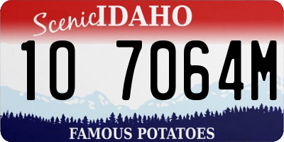 ID license plate 1O7064M
