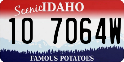 ID license plate 1O7064W