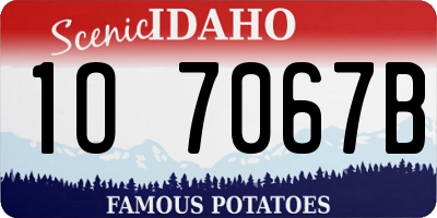 ID license plate 1O7067B
