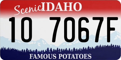 ID license plate 1O7067F