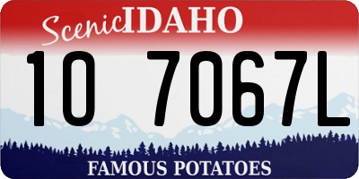 ID license plate 1O7067L