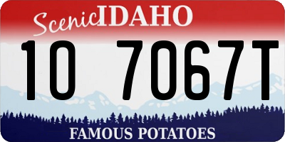 ID license plate 1O7067T