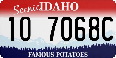 ID license plate 1O7068C