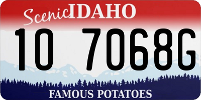 ID license plate 1O7068G