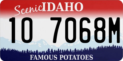 ID license plate 1O7068M