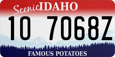 ID license plate 1O7068Z