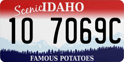 ID license plate 1O7069C