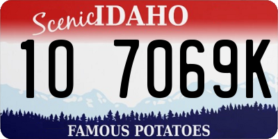 ID license plate 1O7069K