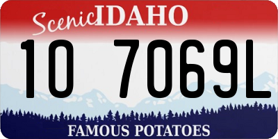 ID license plate 1O7069L