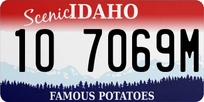 ID license plate 1O7069M