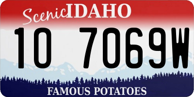 ID license plate 1O7069W