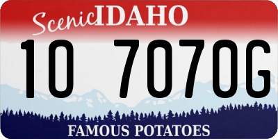 ID license plate 1O7070G