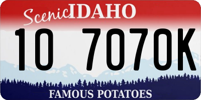 ID license plate 1O7070K