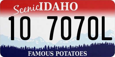 ID license plate 1O7070L
