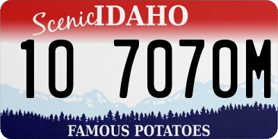 ID license plate 1O7070M