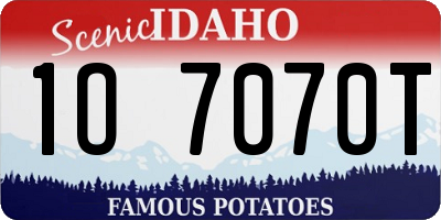 ID license plate 1O7070T
