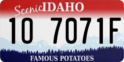 ID license plate 1O7071F