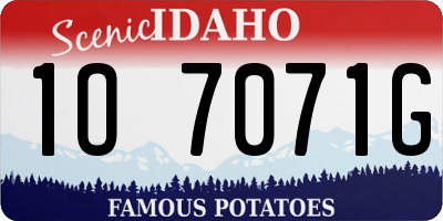 ID license plate 1O7071G