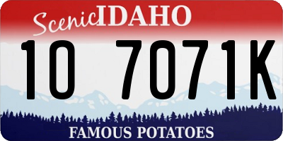 ID license plate 1O7071K
