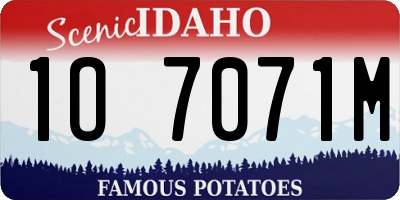 ID license plate 1O7071M