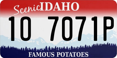 ID license plate 1O7071P