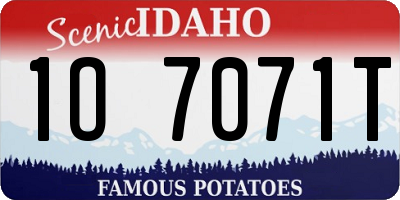 ID license plate 1O7071T