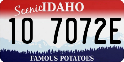 ID license plate 1O7072E