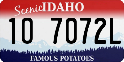 ID license plate 1O7072L