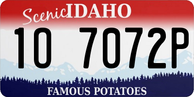 ID license plate 1O7072P